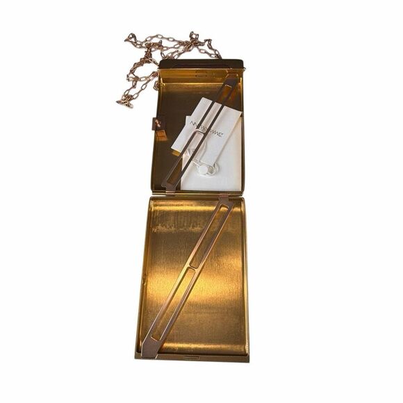 NWT Zimmermann Chocolate Enamel Cigarette Case Bag Gold Metal Crossbody - Picture 4 of 10